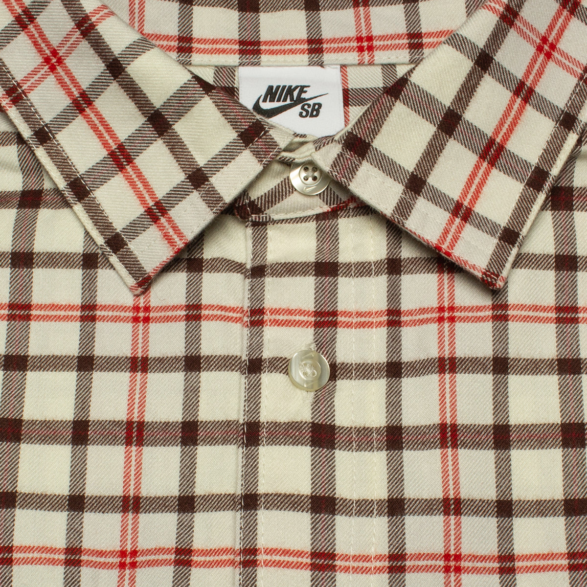 Nike SB | L/S Flannel Button-Up Shirt Style # FN2567-113 Color : Coconut Milk / Light Bone
