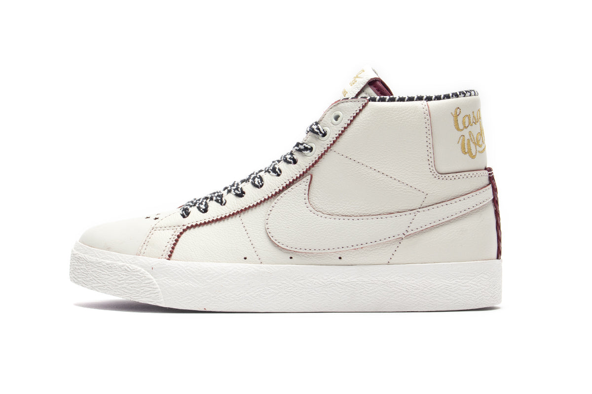 Nike SB | Zoom Blazer Mid x Welcome Skateboarding Style # FQ0795-100 Color : Sail / Dark Beetroot / White