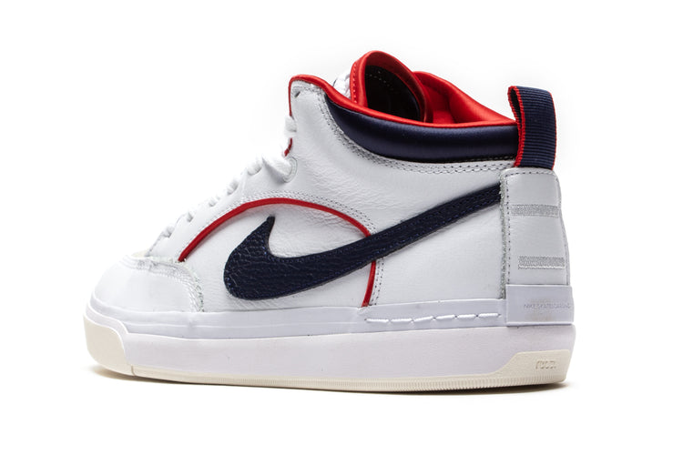 Nike SB | React Leo Premium Style # FD0268-100 Color : White / Midnight Navy / University Red