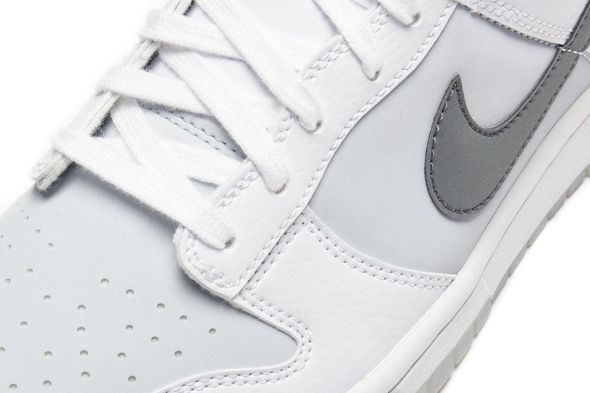 Nike | Dunk Low (GS) Style # FV0365-100 Color : White / Smoke Grey / Pure Platinum