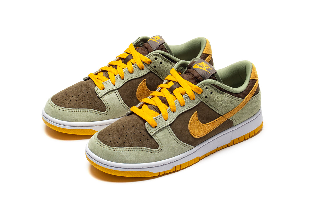 Nike | Dunk Low SE Style # DH5360-300 Color : Dusty Olive / Pro Gold / Light Olive