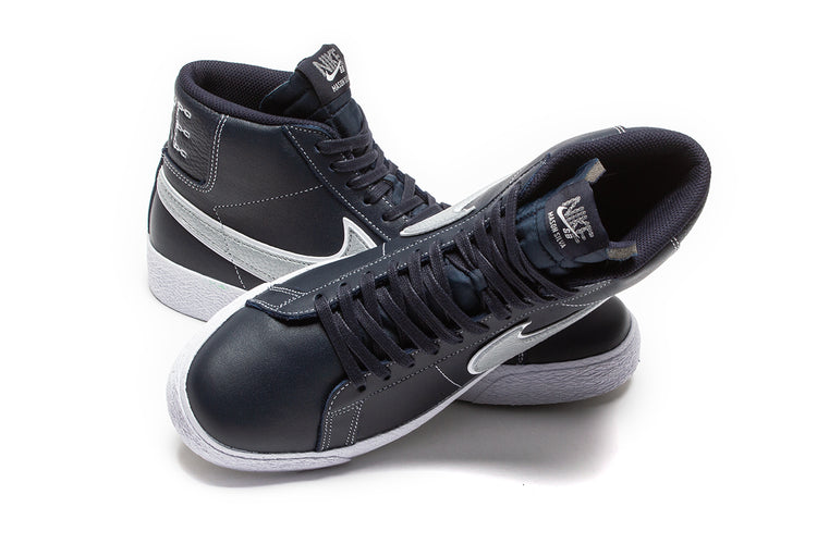 Nike SB | Zoom Blazer Mid x Mason Silva Style # DZ7260-400 Color : Blackened Blue / Wolf