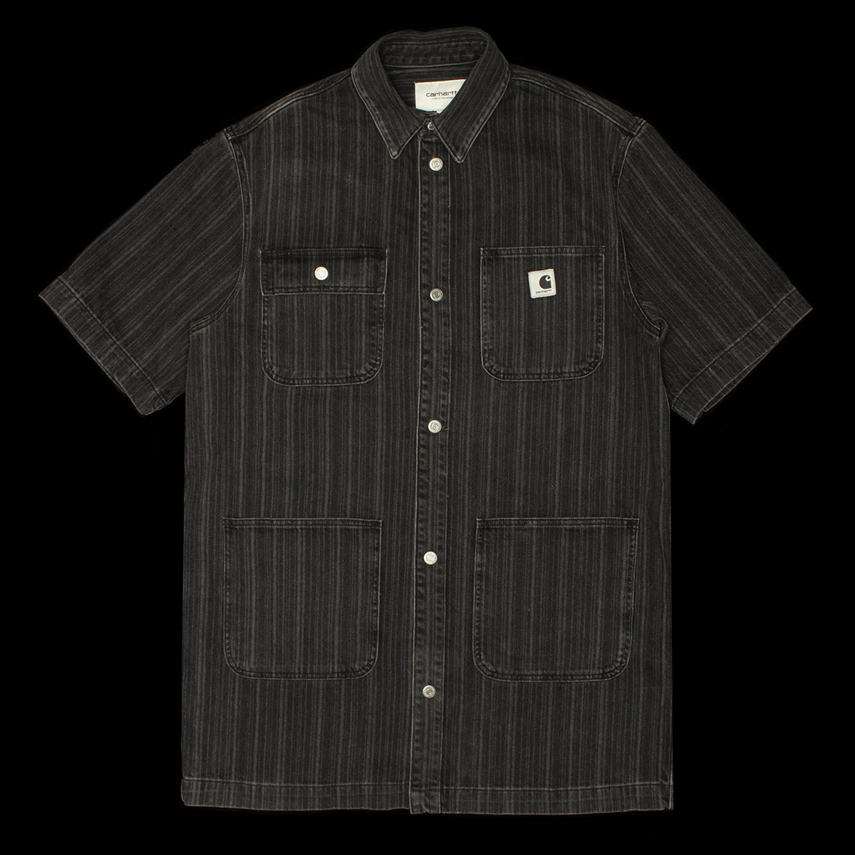 Women's Carhartt WIP Rylan Stripe Dress | Black (Stone Washed) Women's Carhartt WIP Rylan Stripe Dress | Black (Stone Washed)
