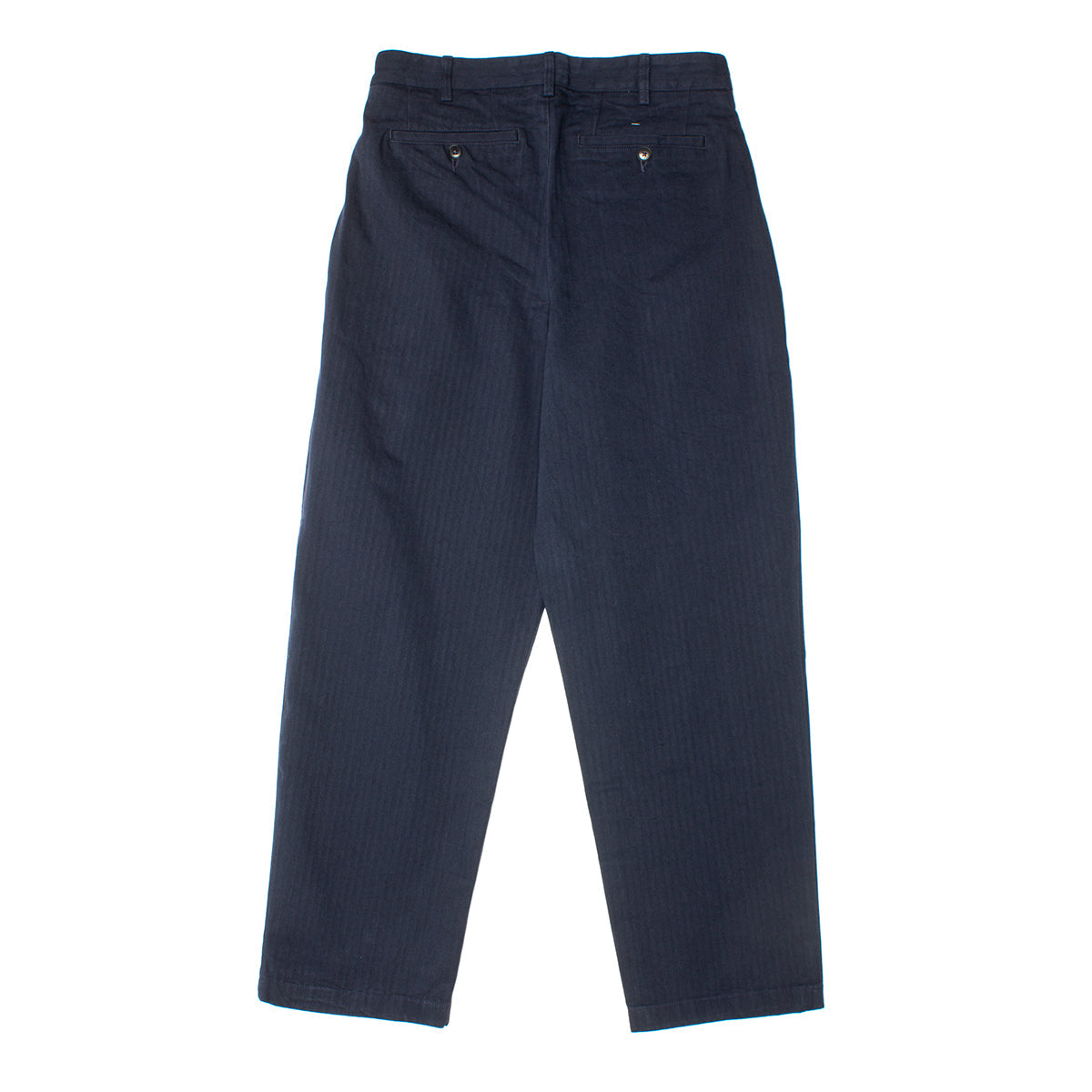 Noah | Classic Double-Pleat Herringbone Pants Color : Navy