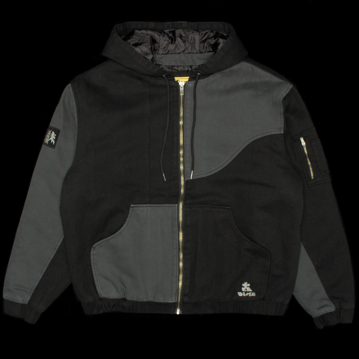 Panel Denim Hooded Bomber – Premier