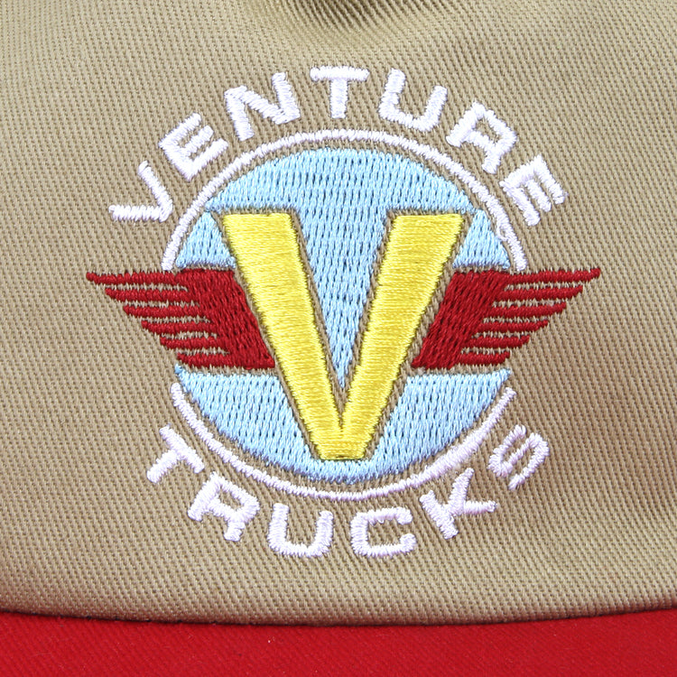 Venture | Wings Snapback Hat Tan / Red