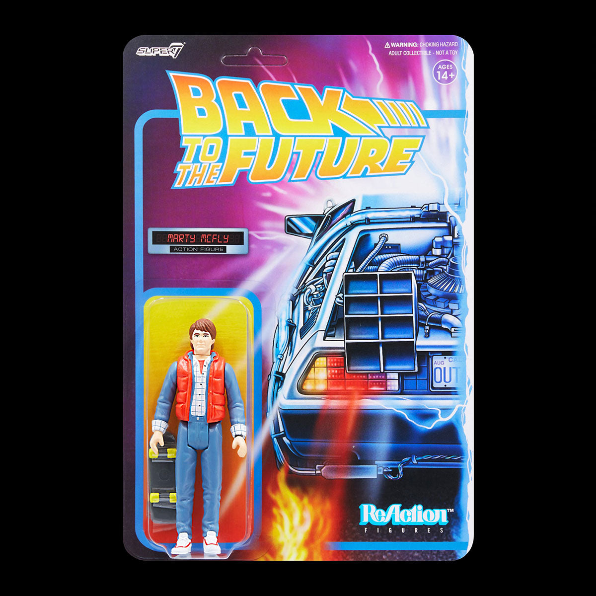 Action Figure SUPER7 ReAction - Marty McFly Anni '80, Blister, 5 Punti Di Articolazione