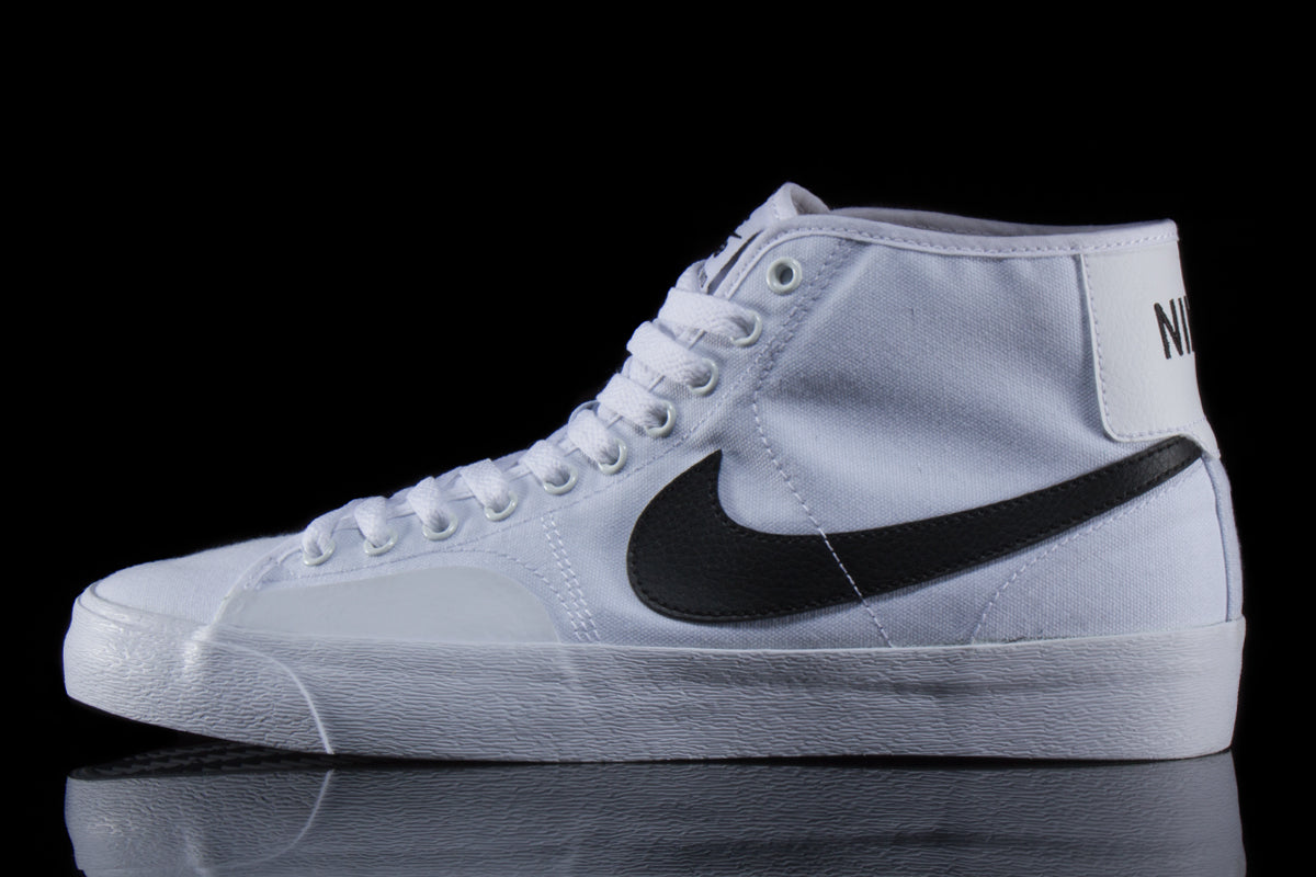 nike sb blazer court white black