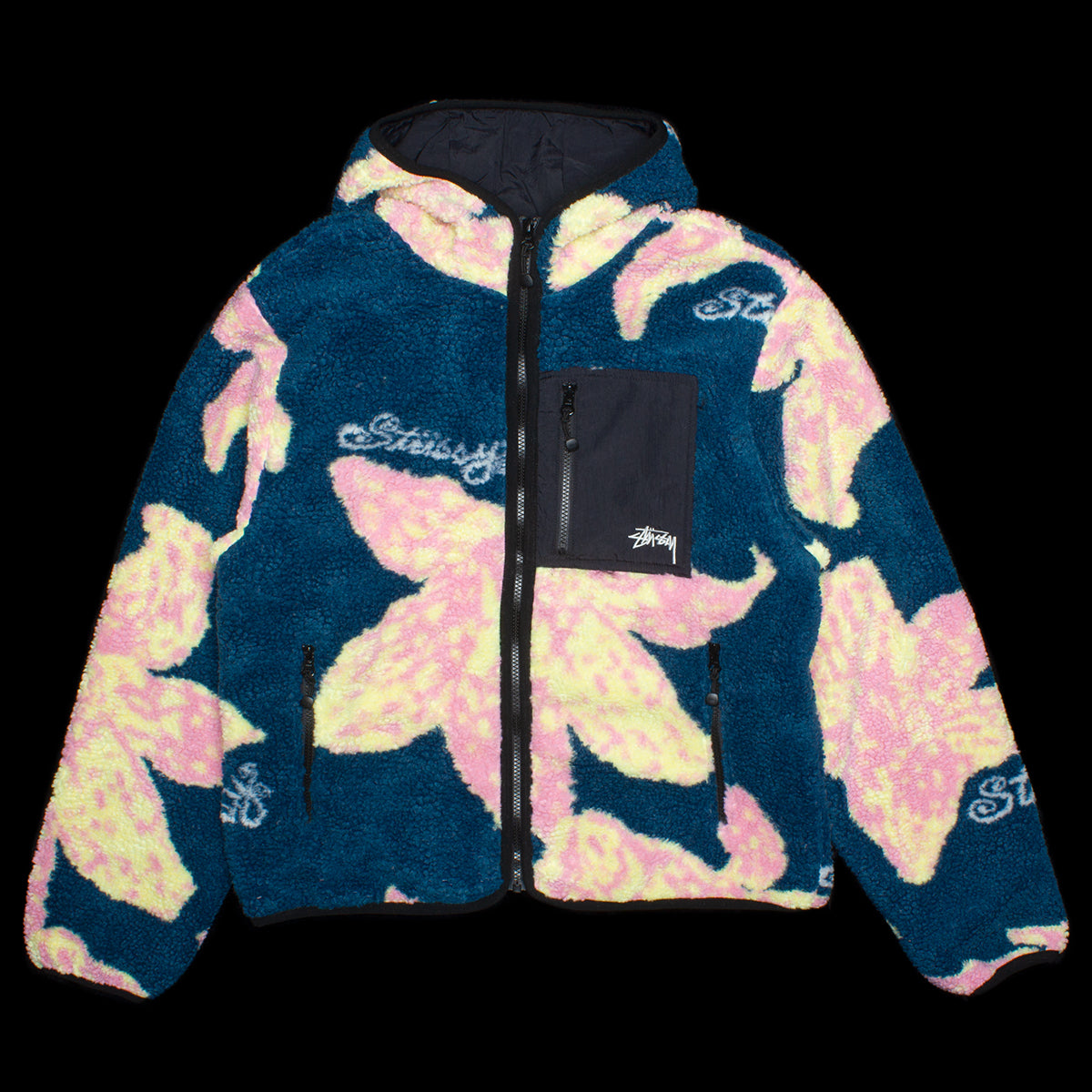 Floral Sherpa Hood Jacket