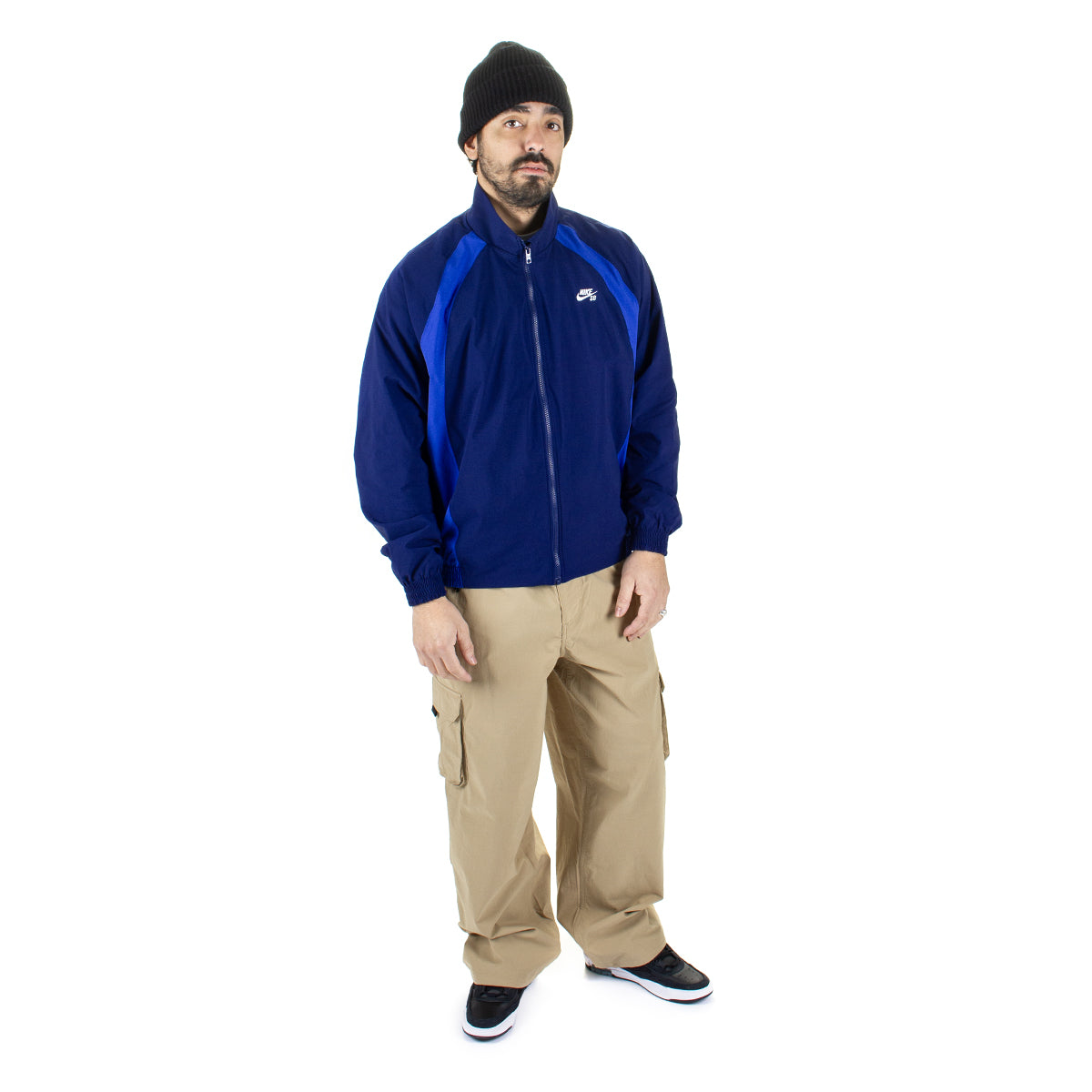 Nike SB | Full Zip Woven Jacket
Style # HJ2910-492
Color : Blue Void / Game Royal / White