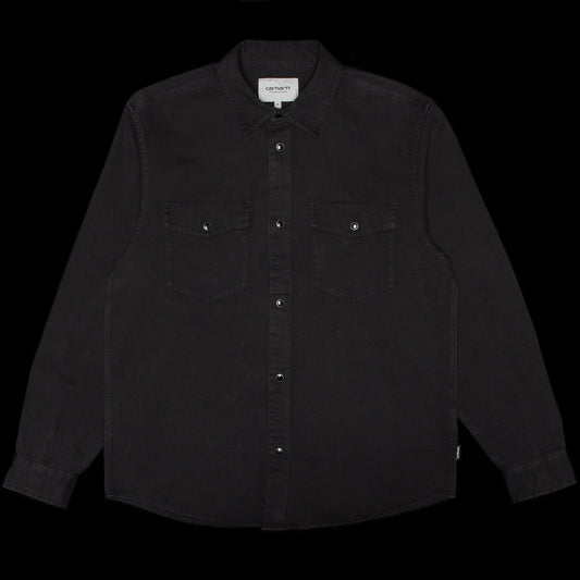 Carhartt WIP | Santa Fe L/S Shirt
Style # I034384-89GD
Color : Black (Garment Dyed)