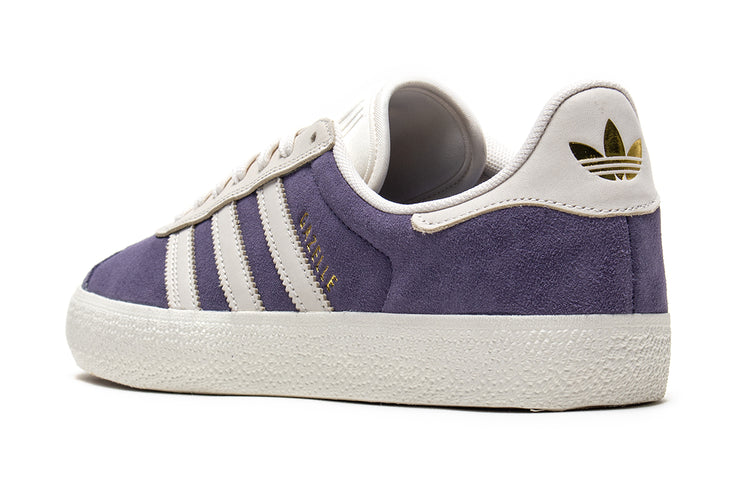 Adidas Skateboarding - Gazelle ADV
Style # HQ7546
Color : Super Purple / Chalk White / Gold Metallic