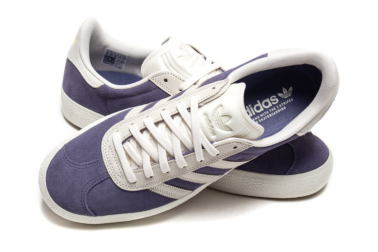 Adidas Skateboarding - Gazelle ADV
Style # HQ7546
Color : Super Purple / Chalk White / Gold Metallic