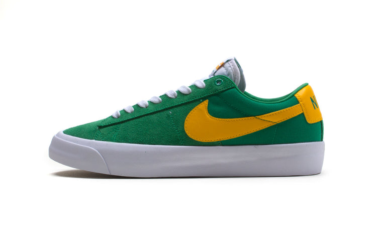 Nike SB Zoom Blazer Low Pro GT Style # DC7695-300 Color : Lucky Green / University Gold