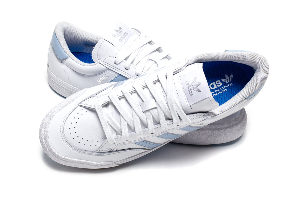 adidas Nora Skate Shoes - White/Clear Sky/Silver Metallic 7 adidas Nora Skate Shoes - White/Clear Sky/Silver Metallic 7