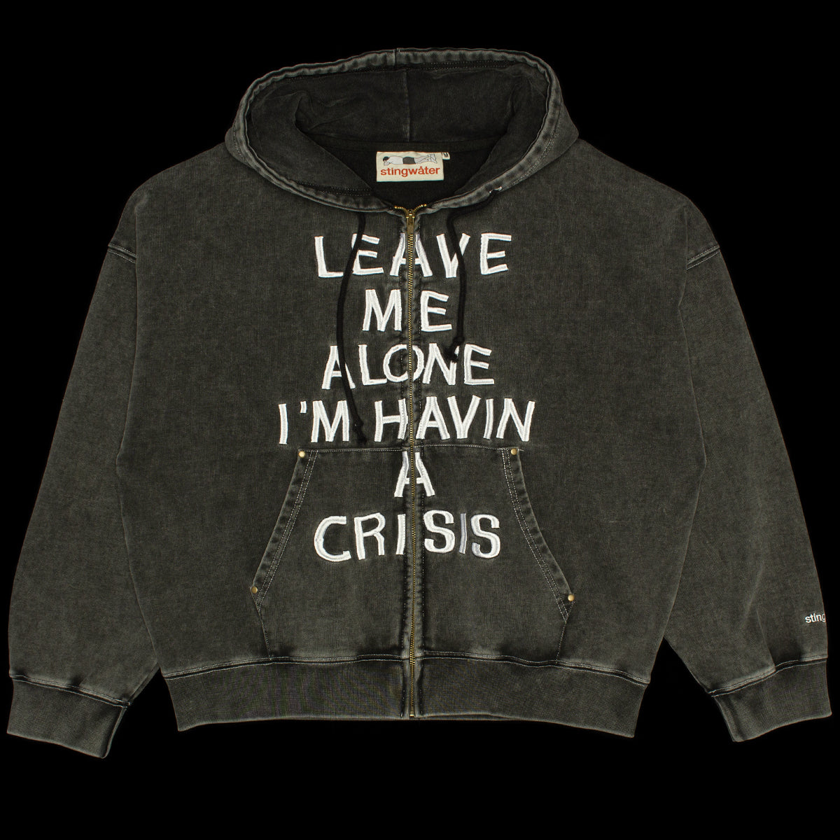 Stingwater | Crisis Zip-Up Hoodie
Color : Acid Black