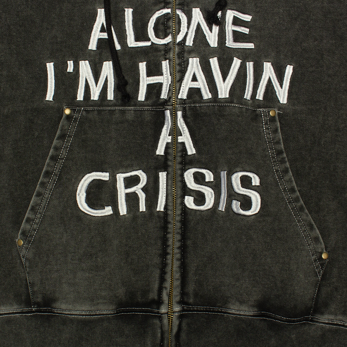 Stingwater | Crisis Zip-Up Hoodie
Color : Acid Black