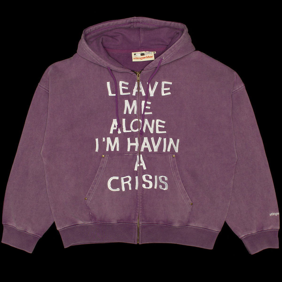 Stingwater | Crisis Zip-Up Hoodie
Color : Acid Purple