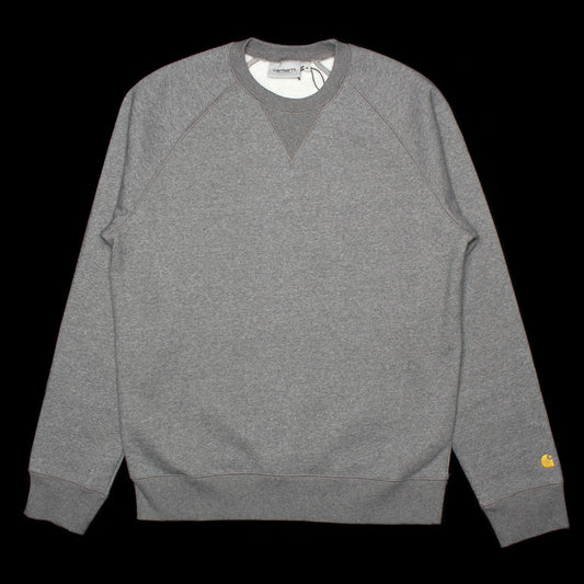 Carhartt WIP | Chase Sweatshirt Style # I033660-00C Color : Dark Grey Heather / Gold