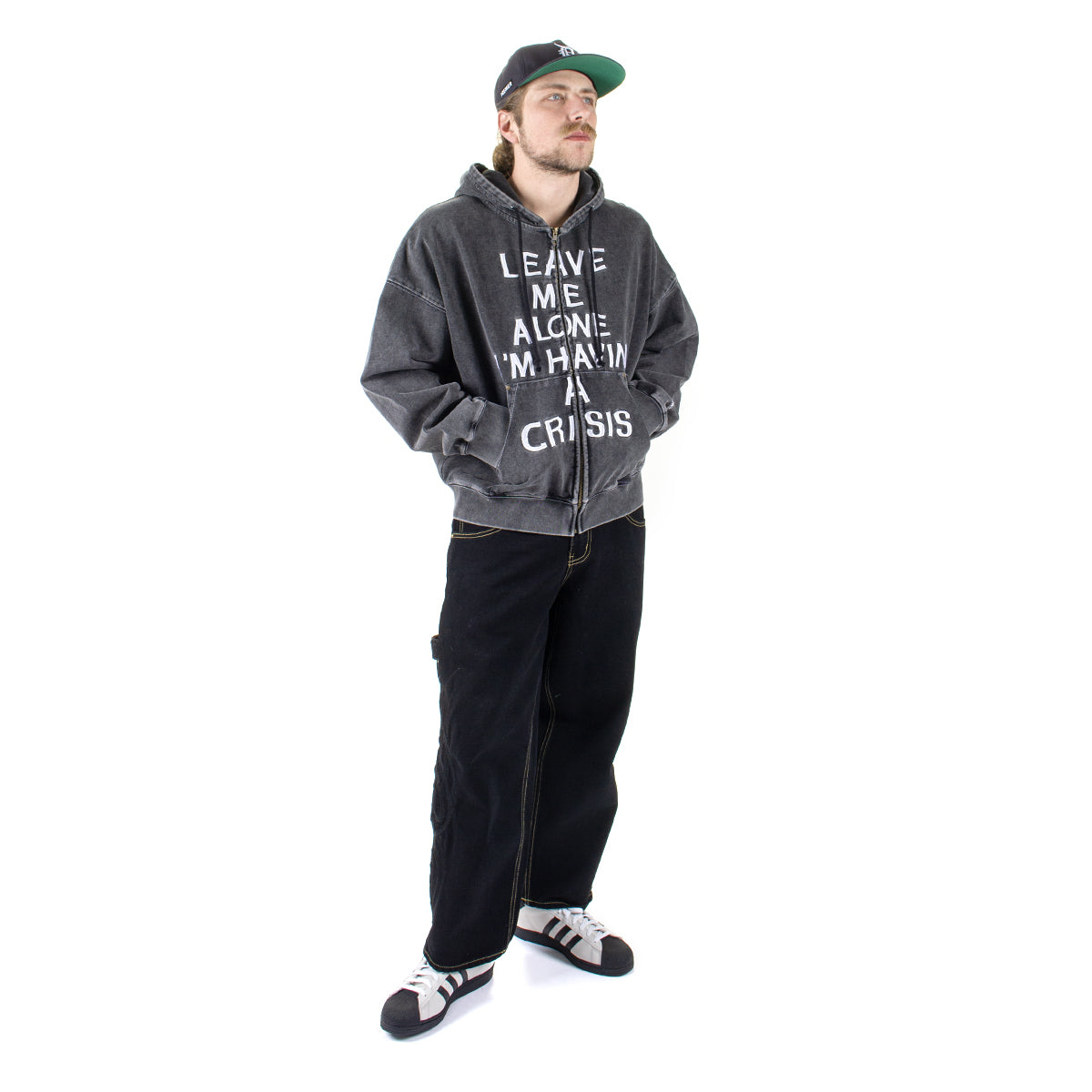 Stingwater | Crisis Zip-Up Hoodie
Color : Acid Black