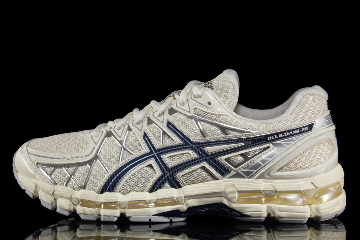Asics - Gel-Kayano 20
Style # 1203A388.104
Color : Cream / Independence Blue
