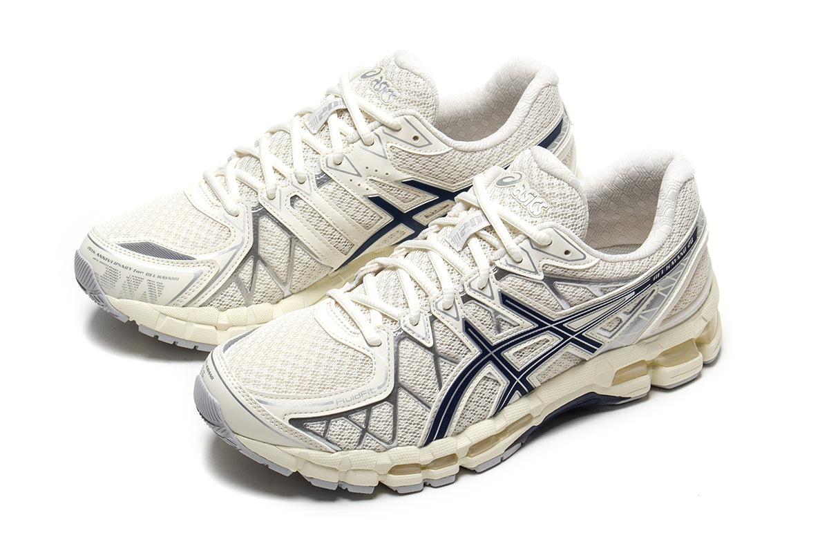 Asics - Gel-Kayano 20
Style # 1203A388.104
Color : Cream / Independence Blue