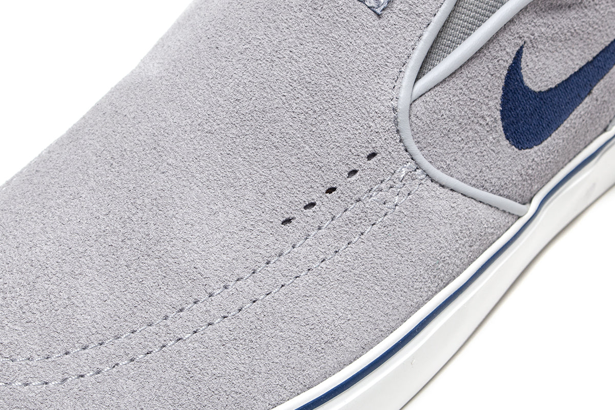 Nike SB | Janoski+ Slip
Style # FN5893-002
Color : Wolf Grey / Navy / Summit White