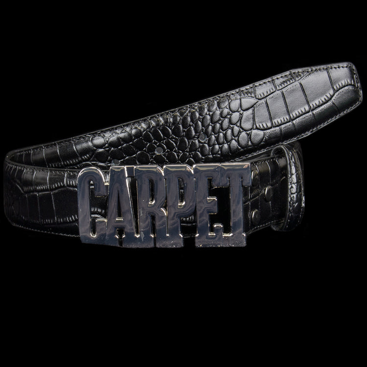 Carpet Company - Crocskin Leather Belt
Color : Black