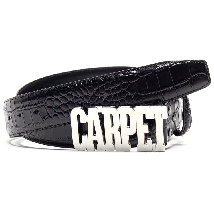 Carpet Company - Crocskin Leather Belt
Color : Black