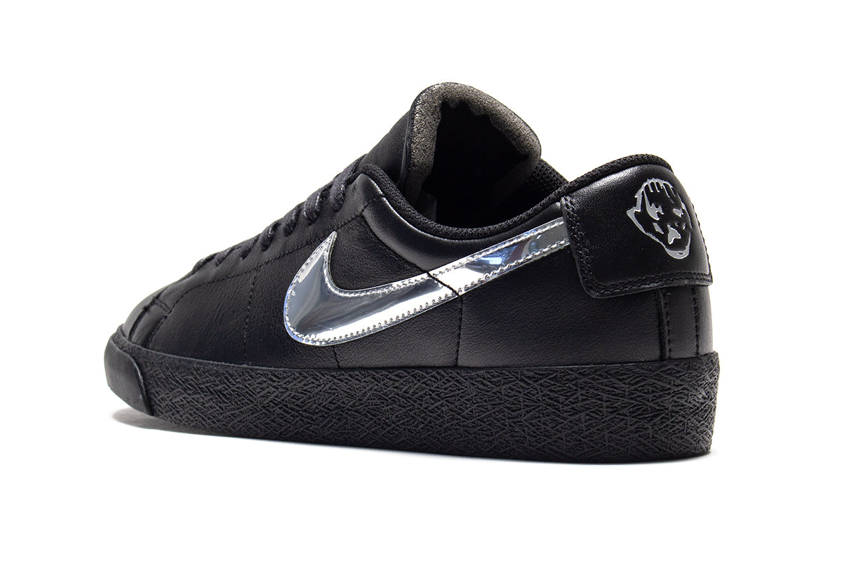 Nike SB Zoom Blazer Low x Dancer Skateboards Black Metallic Silver 12