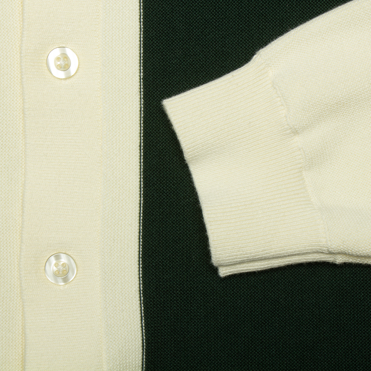 Grand Collection | Knit Button-Up Sweater Color : Cream / Forest