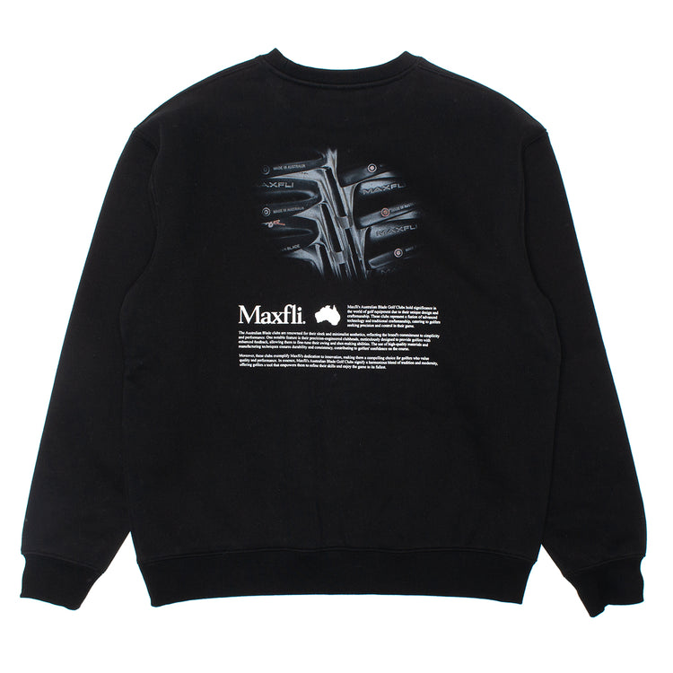 Metalwood | Metalwood x Maxfli Aussie Blades Crewneck Sweatshirt
Color : Black