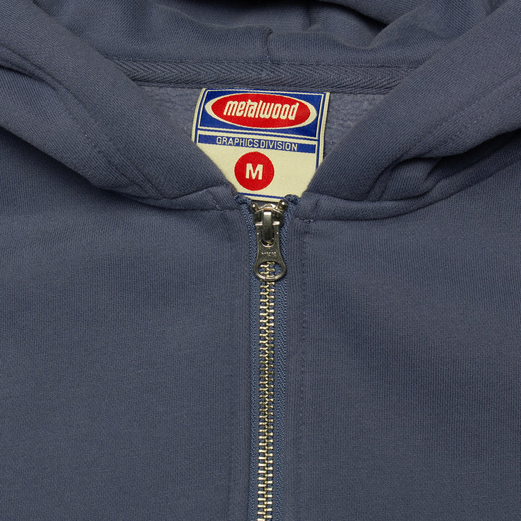 Metalwood | Club 74 Zip Hooded Sweatshirt
Color : Steel