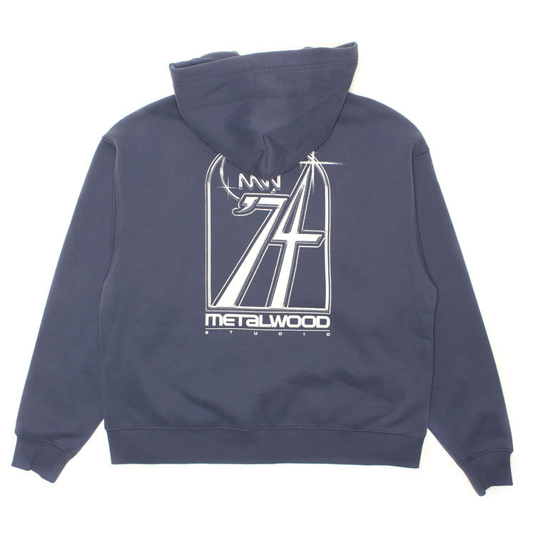 Metalwood | Club 74 Zip Hooded Sweatshirt
Color : Steel