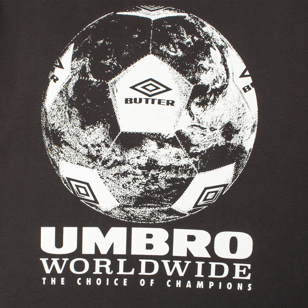 Butter Goods - World Game T-Shirt x Umbro
Color : Washed Black
