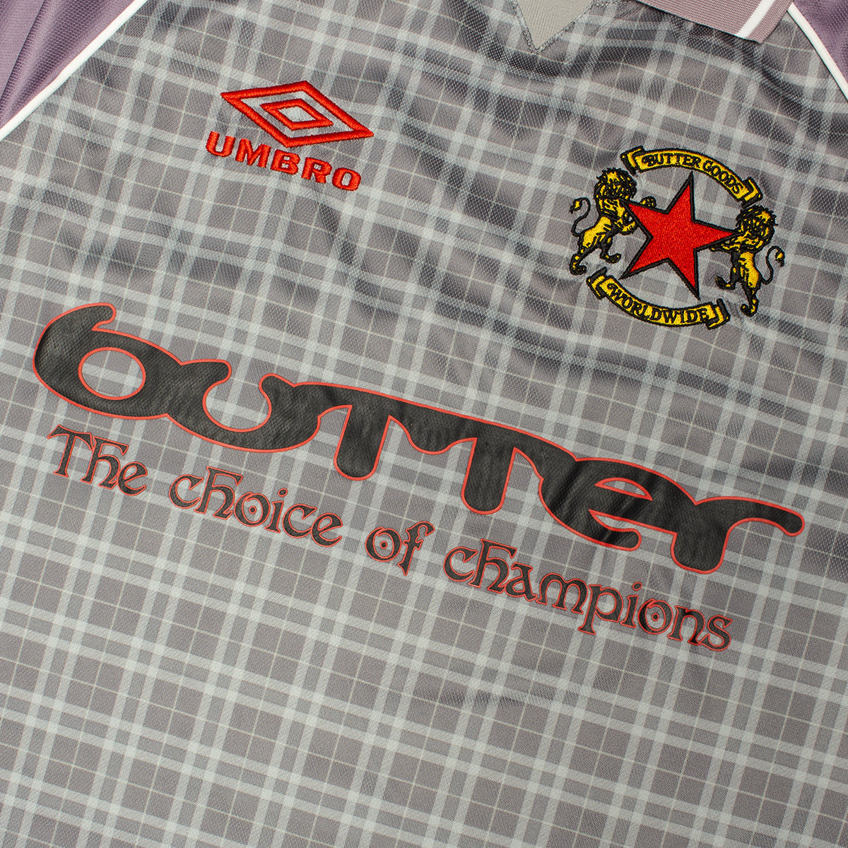 Butter Goods - Plaid Jersey x Umbro
Color : Berry / Stone