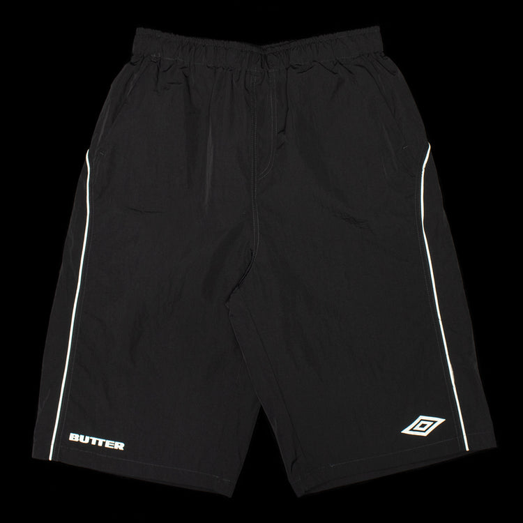 Butter Goods - Long Track Shorts x Umbro
Color : Black