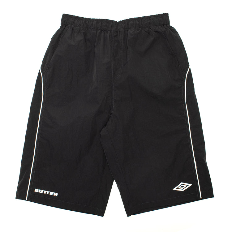 Butter Goods - Long Track Shorts x Umbro
Color : Black