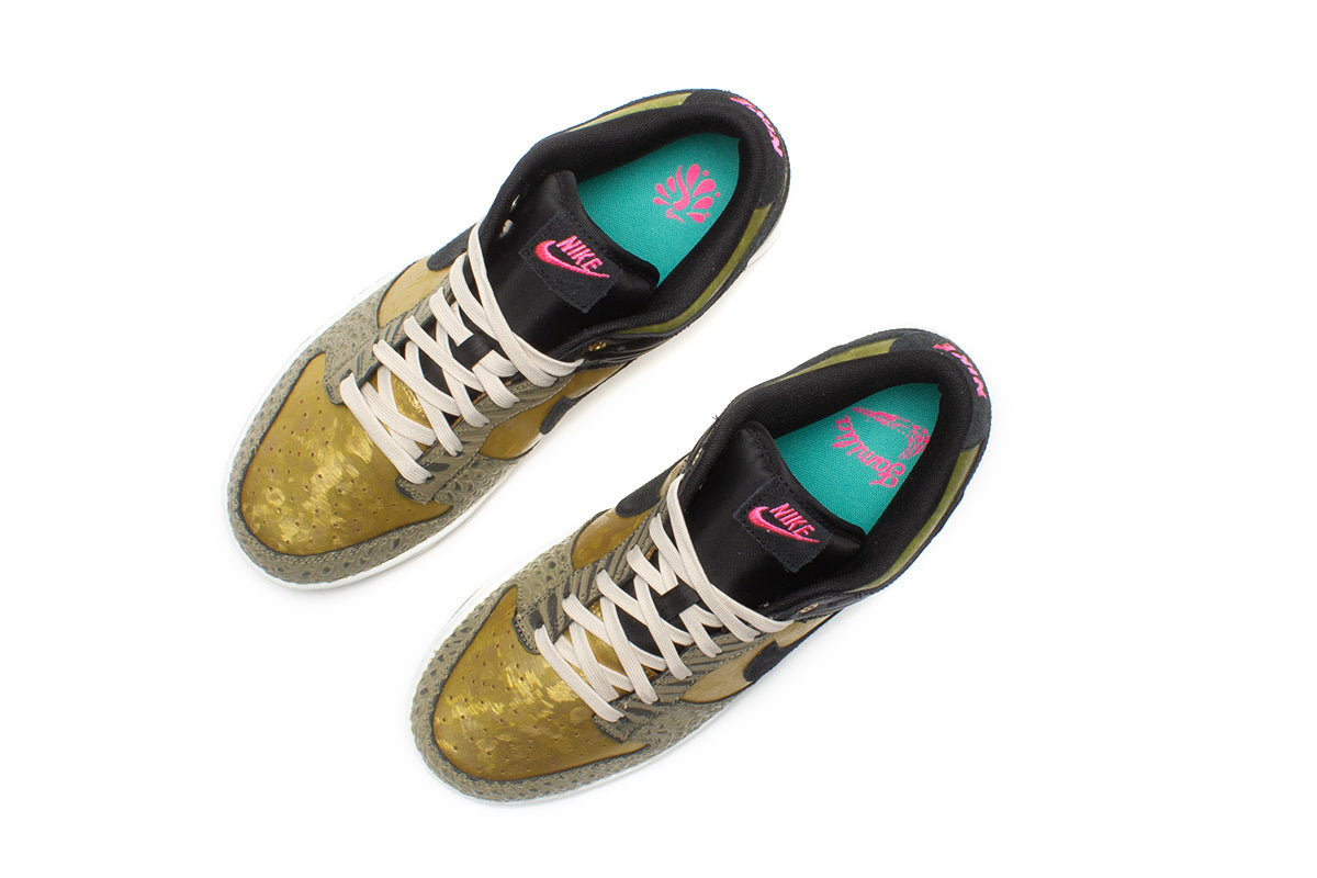 Nike | Women's Dunk Low Premium 'Día De Muertos' Style # FQ8148-010 Color : Black / Khaki / Metallic Gold