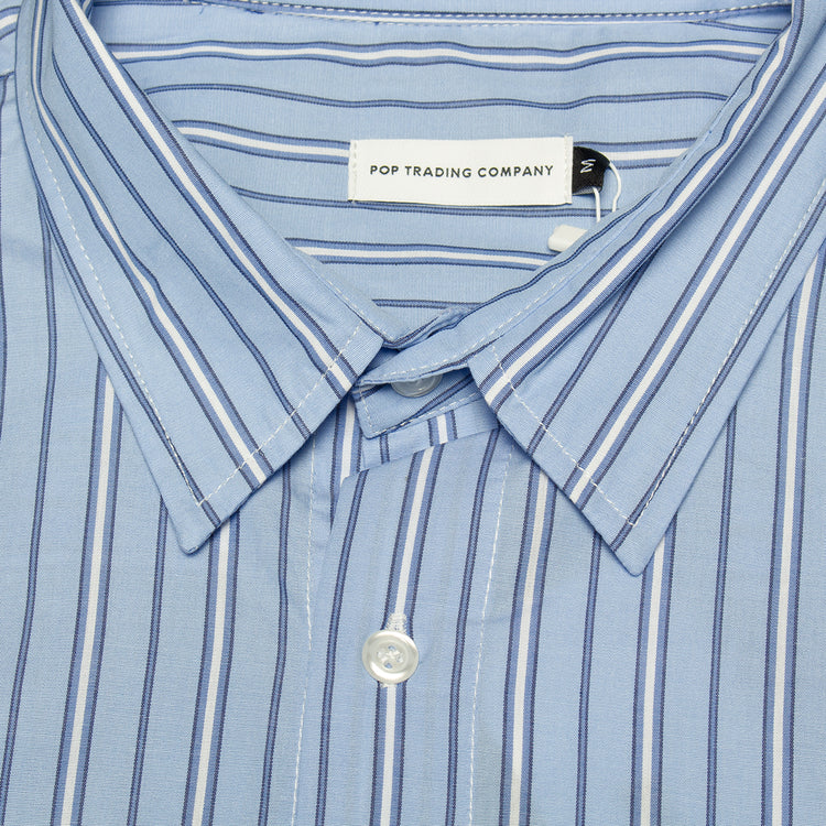 Pop Trading Company | Striped Logo Shirt
Color : Blue