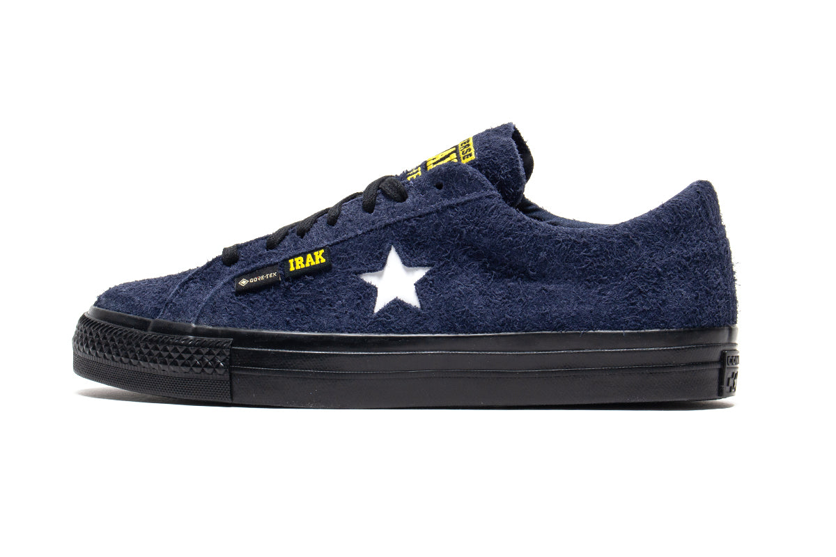 Converse | One Star Pro Ox GTX x IRAK&nbsp;
Style # A13646C
Color : Navy / Black