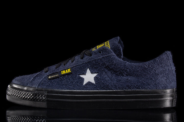 Converse | One Star Pro Ox GTX x IRAK&nbsp;
Style # A13646C
Color : Navy / Black