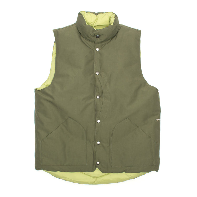 Pop Trading Company | Quilted Reversible Vest
Color : Four Leaf Clover / Weeping Willow