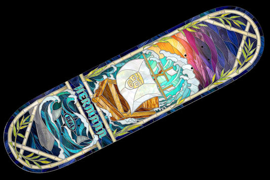 Real - Cathedral Deck
Width : 8.38"
Length : 32.18"
Wheelbase : 14.38"
Hermann Stene pro model