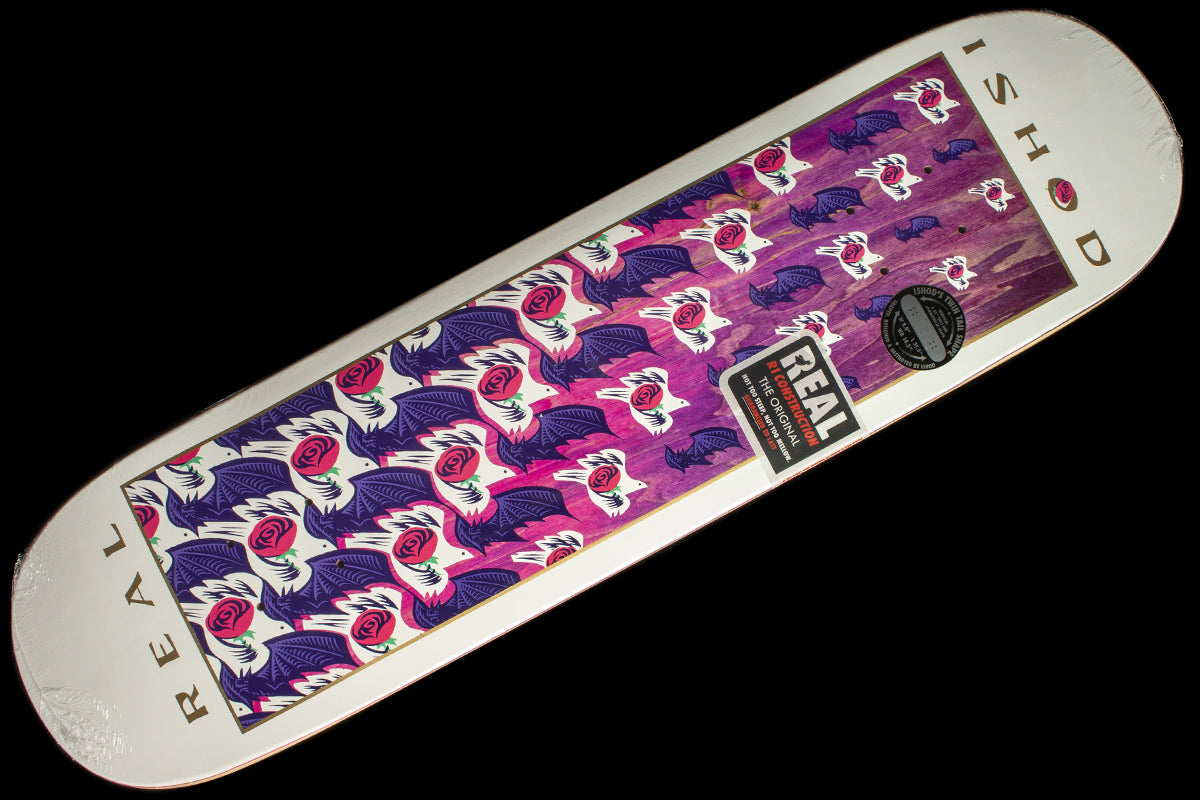 Real - Metamorphosis Deck
Width : 8"
Length : 31.50"
Wheelbase : 14.3"
Twin Tail Shape
Ishod Wair pro model