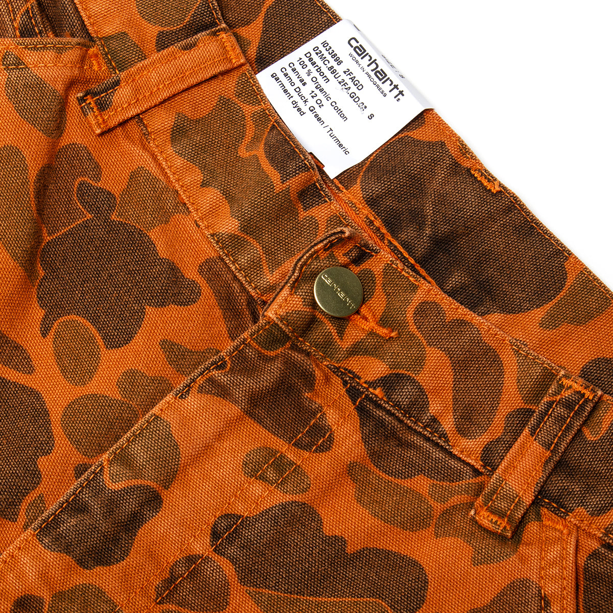 Carhartt WIP | Duck Single Knee Pant - Dearborn Canvas
Style # I033896-2FA
Color : Camo Duck / Green / Turmeric