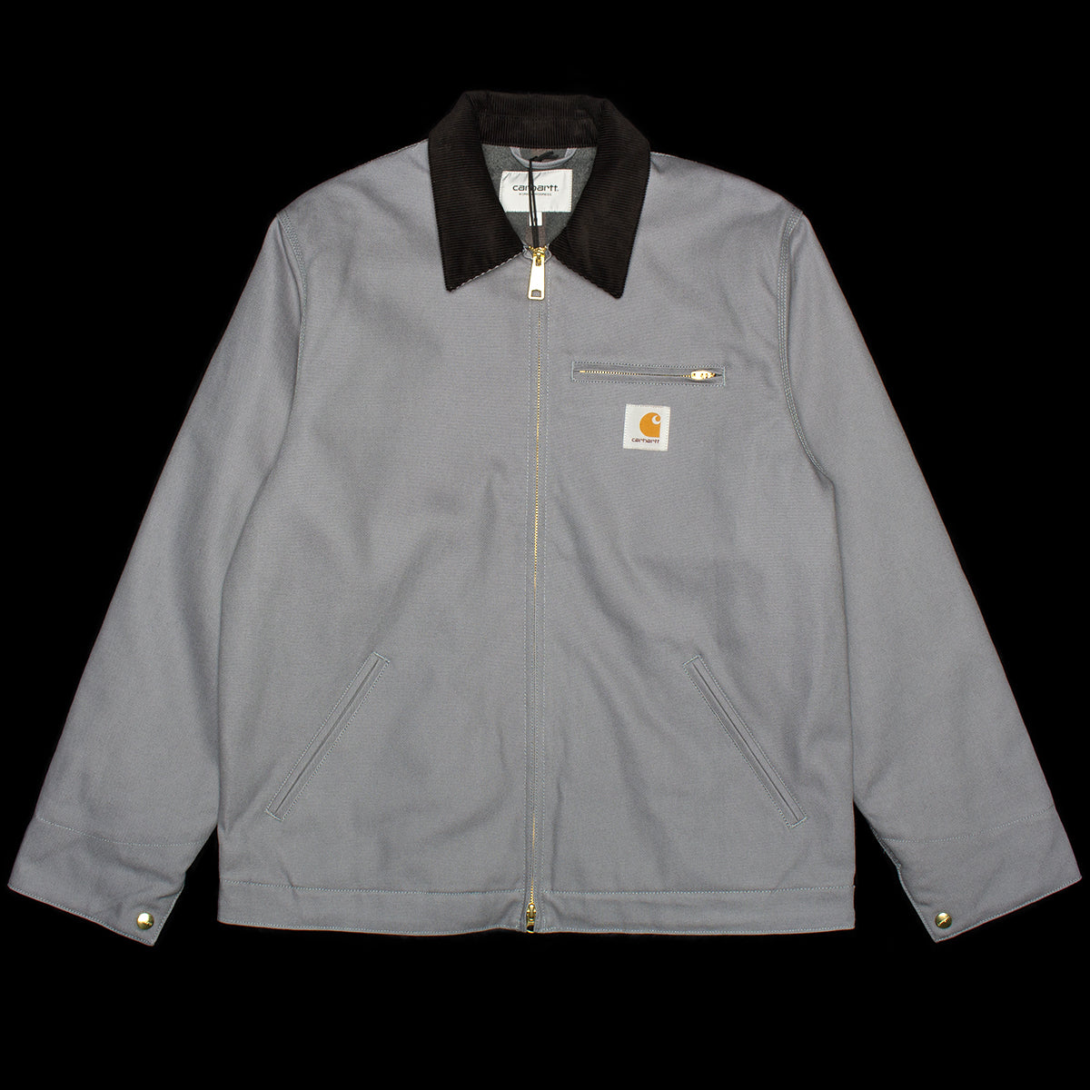 Carhartt WIP | Detroit Jacket - Rigid Dearborn Canvas
Style # I015264-2EP
Color : Dove Grey / Black