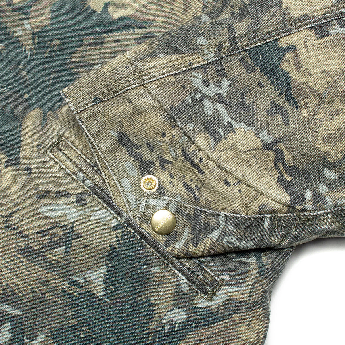 Carhartt WIP - OG Detroit Jacket
Style # I035614-3BL
Color : Green / Black Camo Combi (Stone Washed)