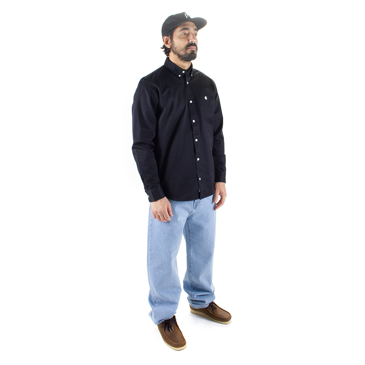 Carhartt WIP | Madison L/S Shirt
Style # I023339-K02
Color : Black / Wax