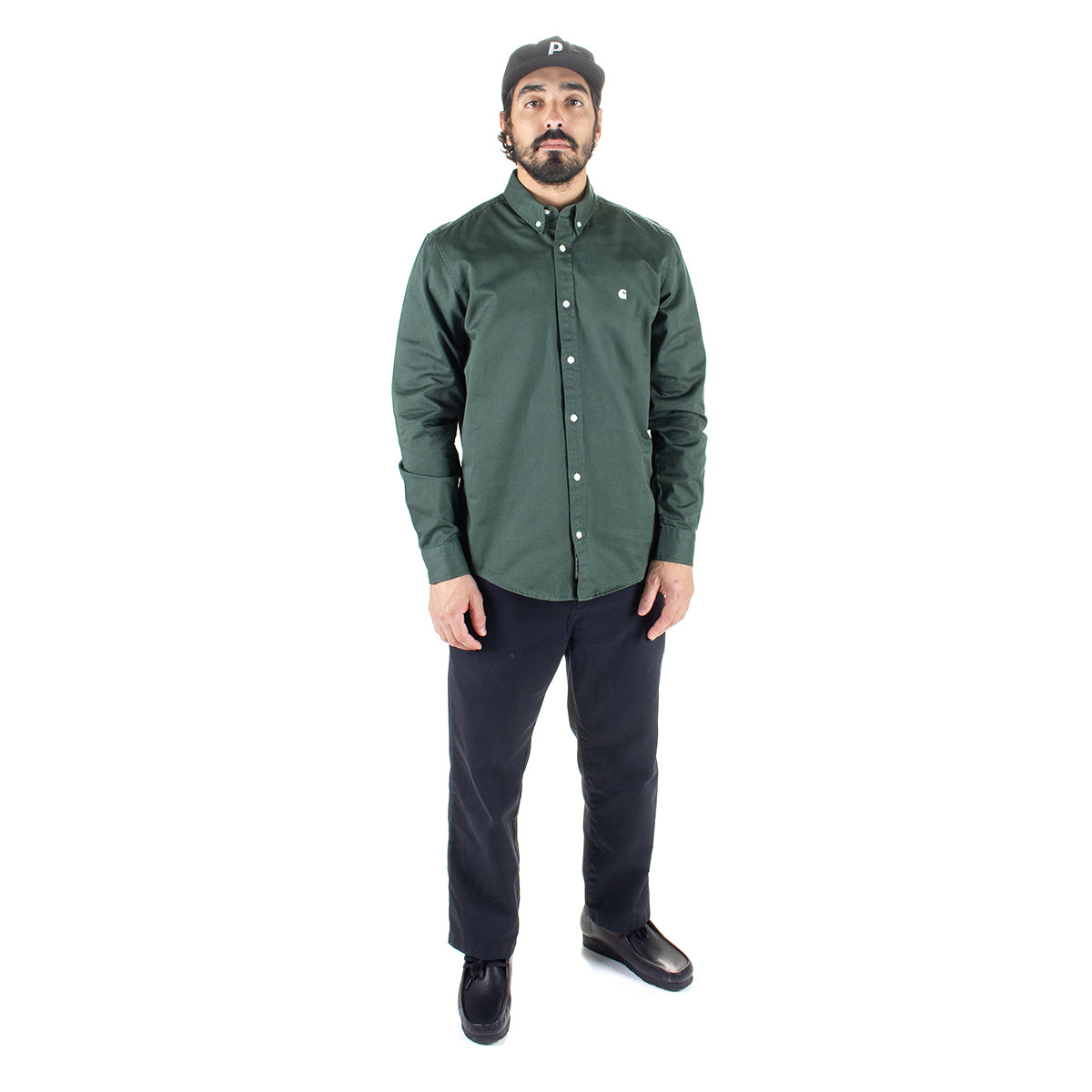 Carhartt WIP | Madison L/S Shirt
Style # I023339-2E4
Color : Sycamore Tree / Wax